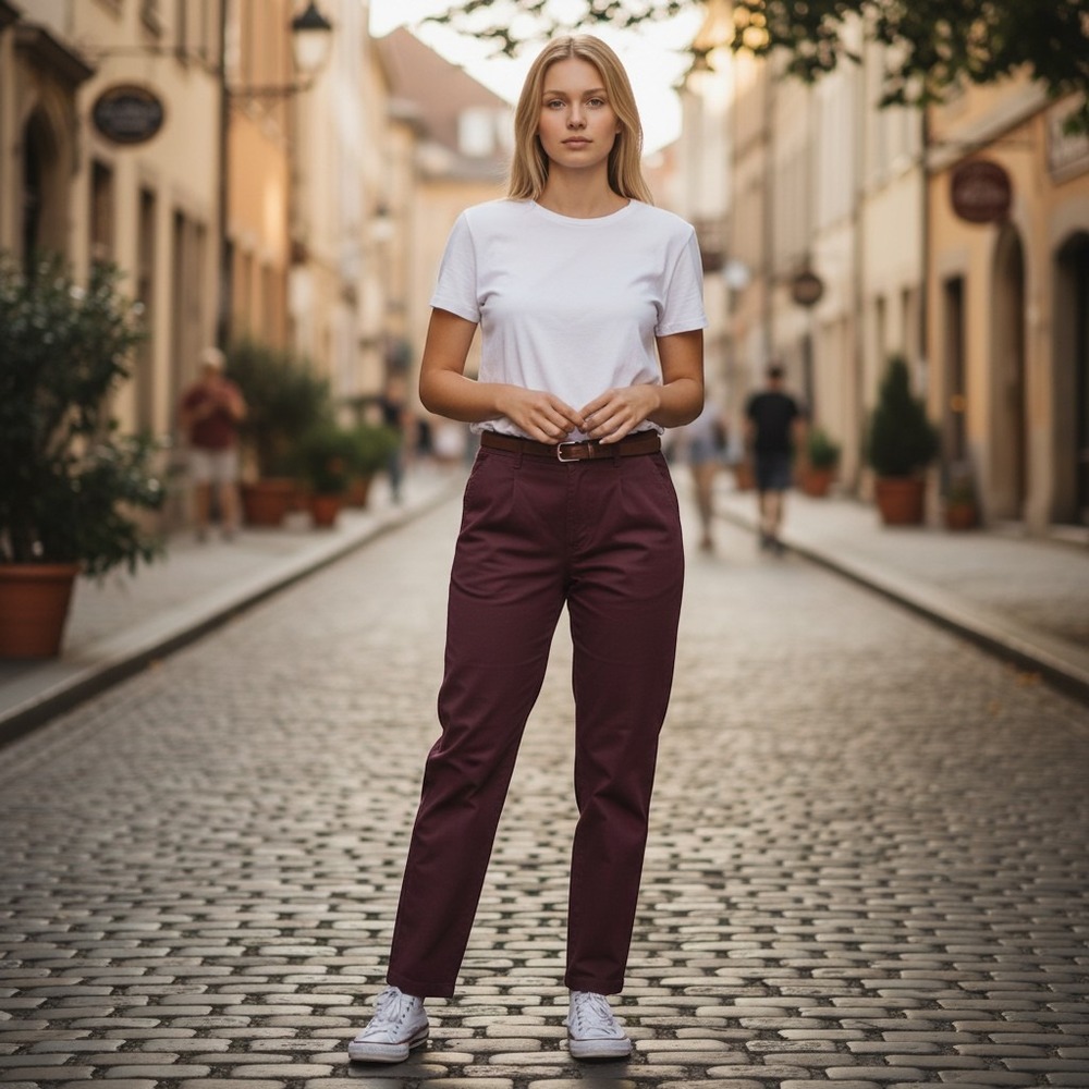 RVCA Womens Burgundy Maroon Chino Pants Straight Leg AVJNP00176 Size 26